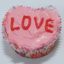 Conversation heart cupcake