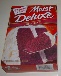 Duncan Hines Moist Deluxe red velvet cake mix