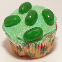 Green jelly bean cupcake