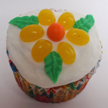 Jellybean flower cupcake