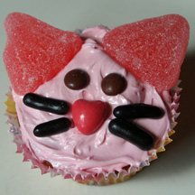 Pink kitty cupcake