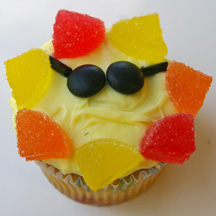 Sun cupcake with sunglasses