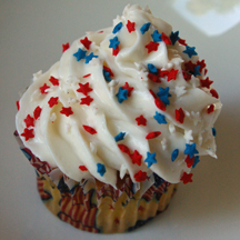 Fourth of July swirl stars cupcake