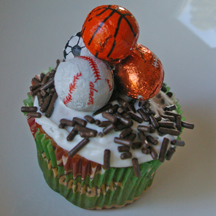 Sports ball cupcake