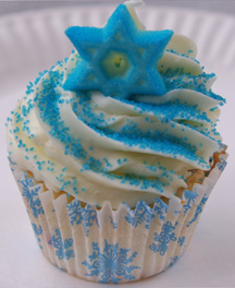 Blue Star of David cupcake