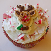 Peppermint reindeer cupcake