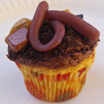 Worm cupcake