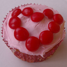 Red hot hearts cupcake