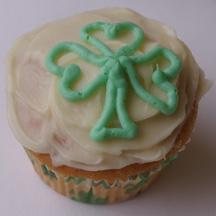 Piped clover cupcake