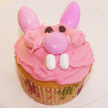 Pink bunny cupcake
